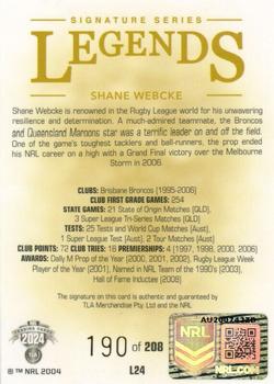 2024 NRL Traders Titanium - Legends Signatures #L24 Shane Webcke Back